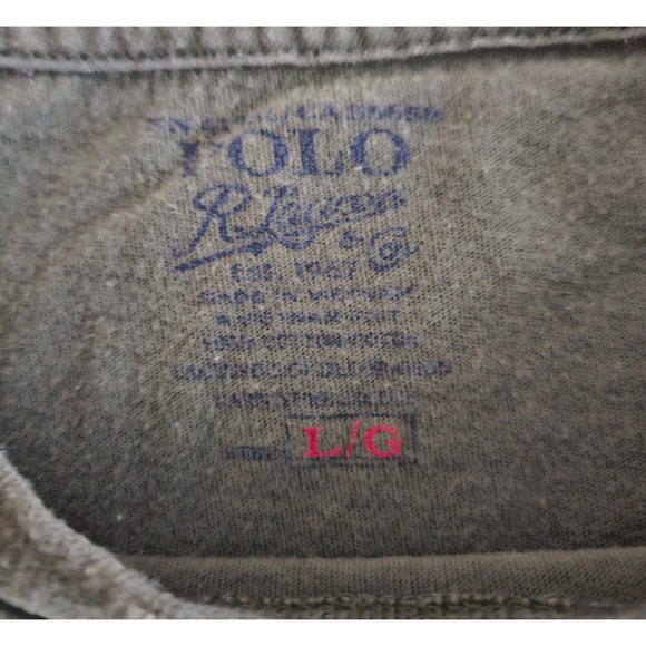 Polo Ralph Lauren Mens Pajama Set Olive Green T-Shirt Gray Jogger Pants L M - Picture 3 of 5